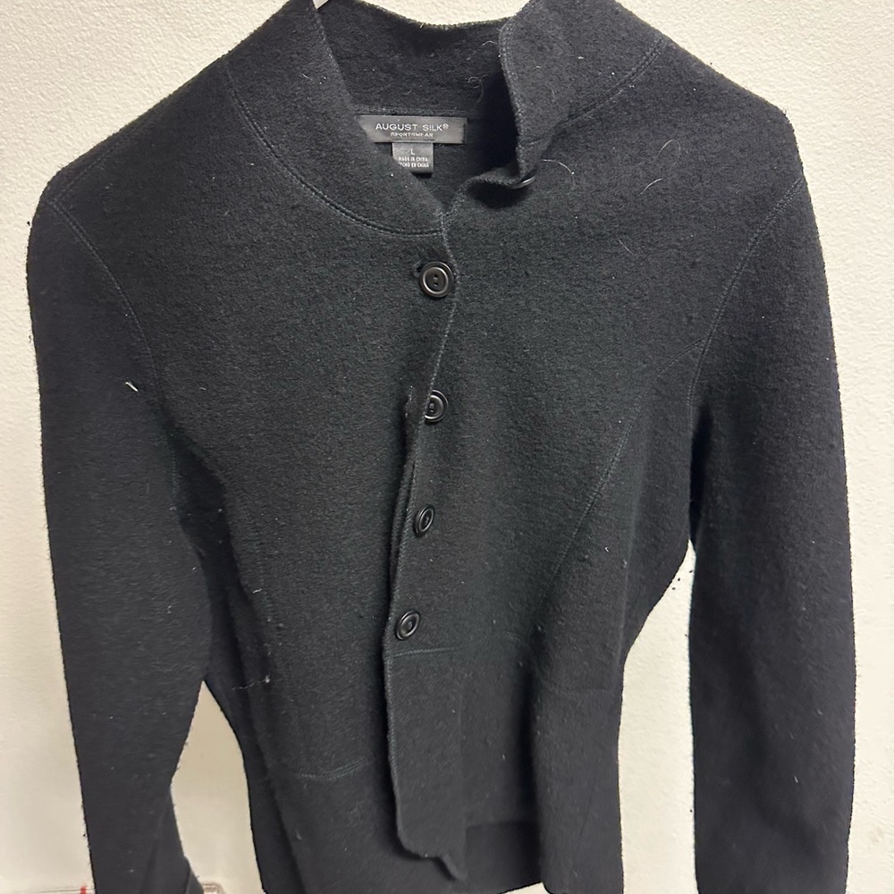August Silk Classic Black Knit Sweater